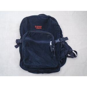 Trans By Jansport Black Corduroy Red Large Zippered Backpack